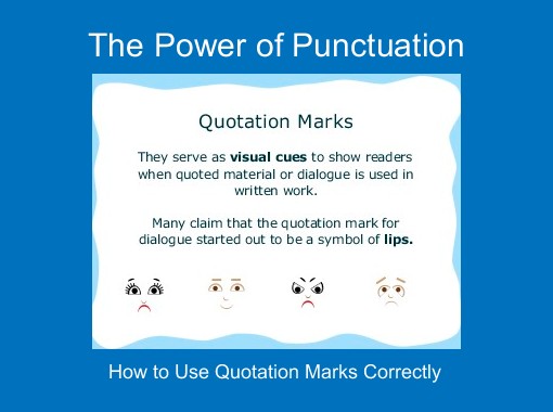 "The Power of Punctuation" - Free stories online. Create books for kids